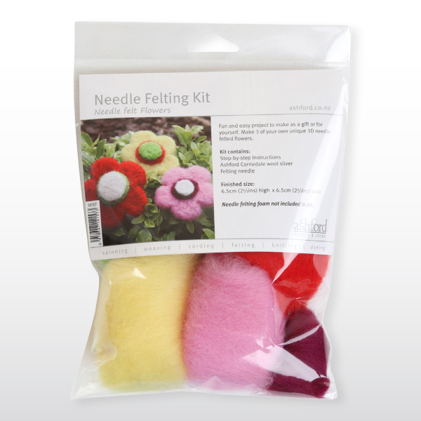 Needle Felting Beginner Kit Flowers